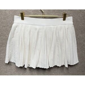 Lululemon Varsity High-Rise Pleated Tennis Skirt Lined White 8 Square Dot EUC